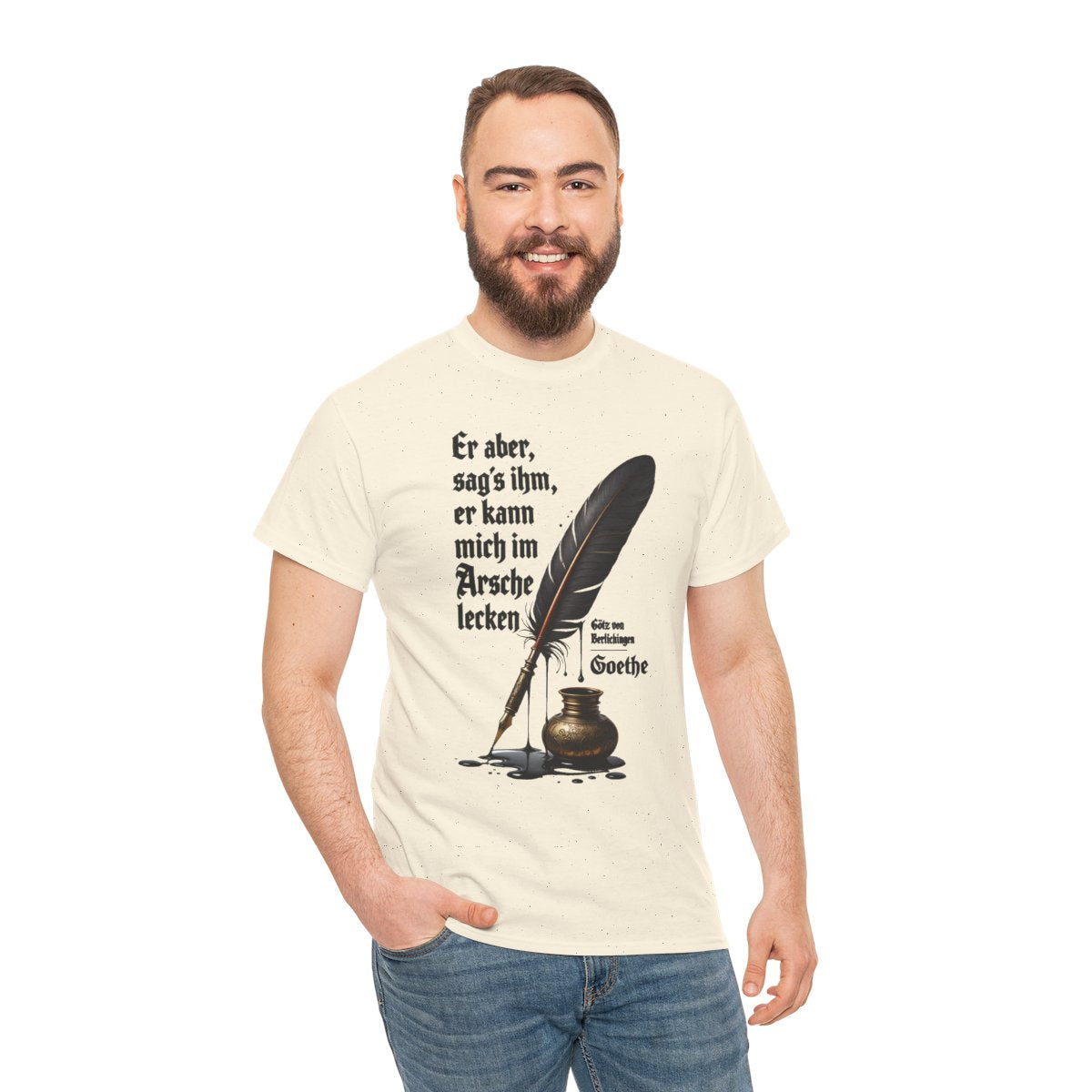 Unisex T-Shirt mit Zitat - Goethe - Er kann mich im Arsche lecken – person-3