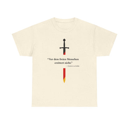 Unisex T-Shirt mit Zitat - Schiller - Vor dem freien Menschen – front