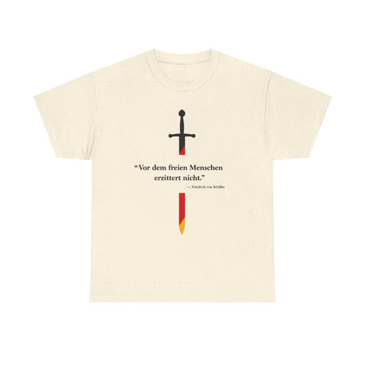 Unisex T-Shirt mit Zitat - Schiller - Vor dem freien Menschen – front