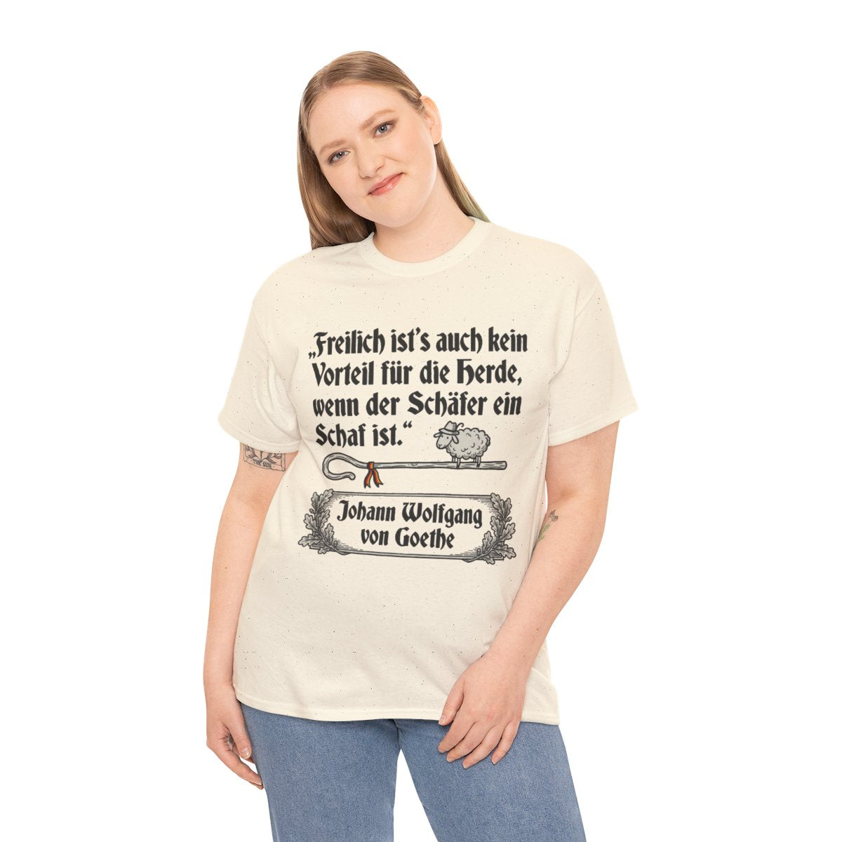 Unisex T-Shirt mit Zitat - Goethe - Schäfer ein Schaf – person-2