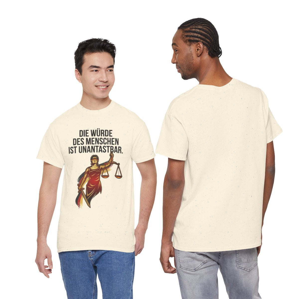 Unisex T-Shirt mit Zitat - Grundgesetz - Die Würde des Menschen – duo
