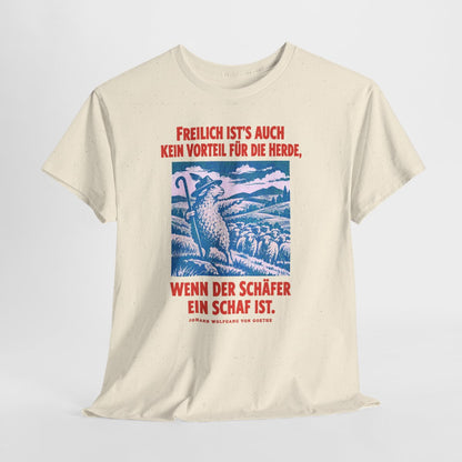 Unisex T-Shirt mit Zitat - Goethe - Schäfer und Schaf (Plakat) – hanging-1