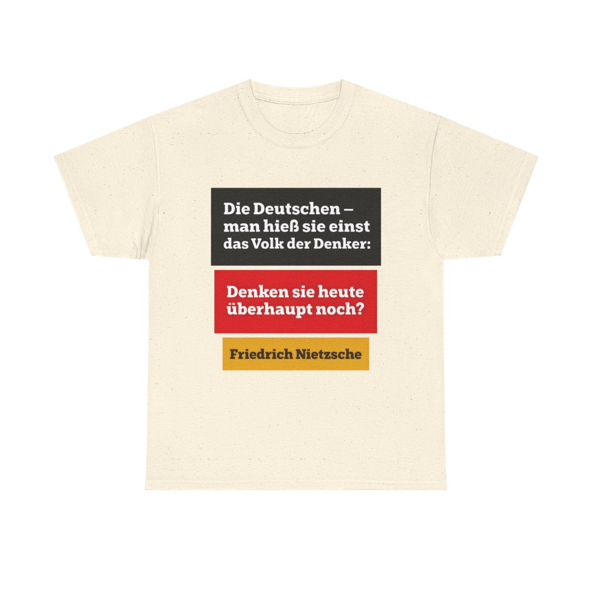 Unisex T-Shirt mit Zitat - Nietzsche - Volk der Denker Balken – front