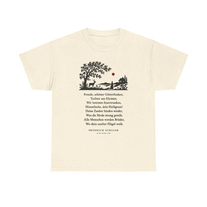 Unisex T-Shirt mit Zitat - Schiller - Freude, schöner Götterfunken Scherenschnitt – front