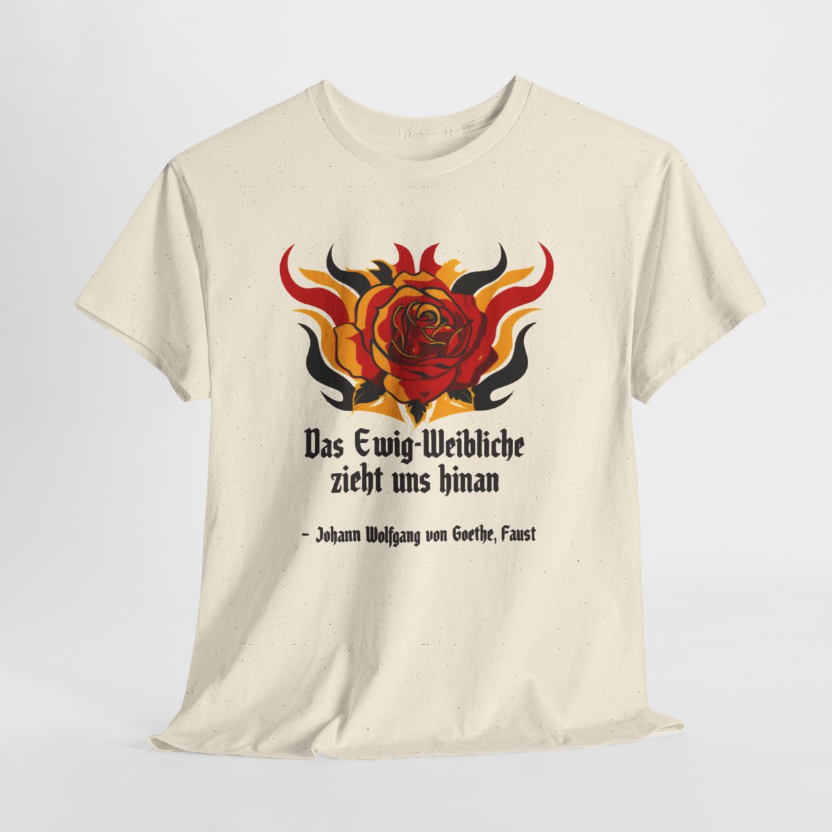 Unisex T-Shirt mit Zitat - Goethe - Das Ewig-Weibliche – hanging-1