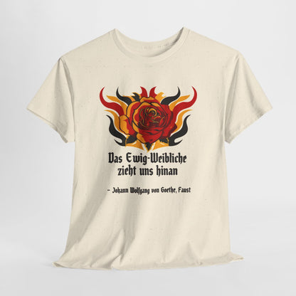 Unisex T-Shirt mit Zitat - Goethe - Das Ewig-Weibliche – hanging-1
