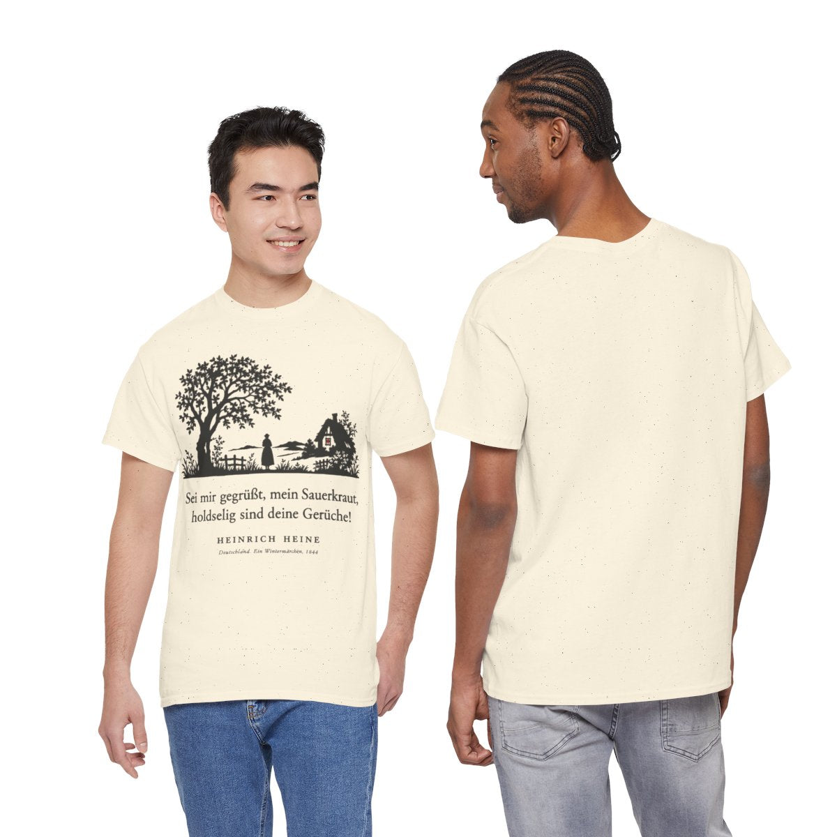 Unisex T-Shirt mit Zitat - Heine - Sei mir gegrüßt, mein Sauerkraut – duo