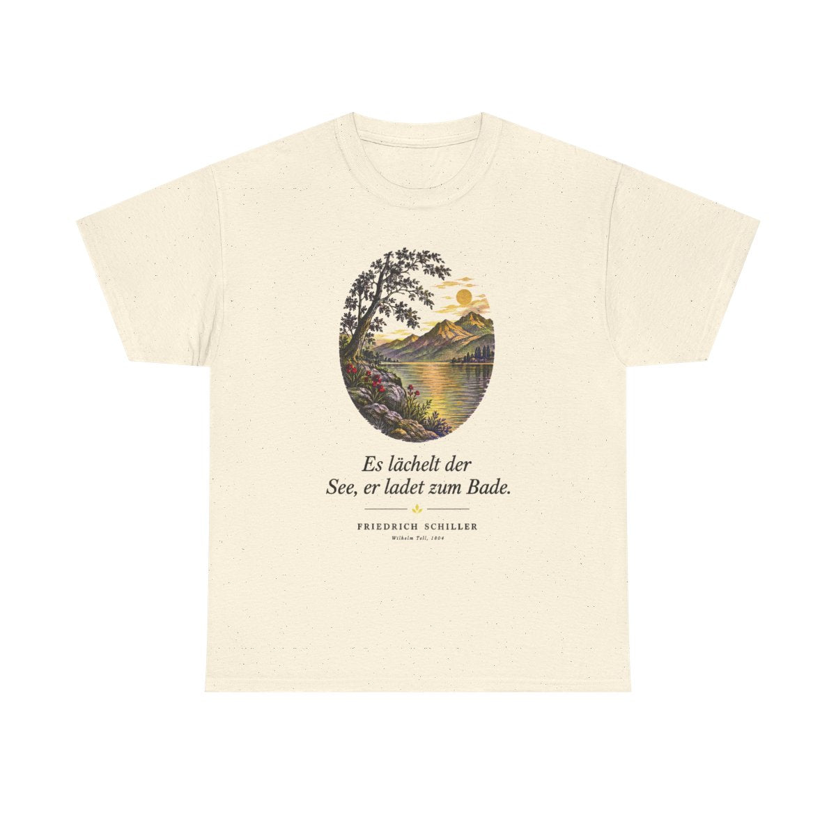 Unisex T-Shirt mit Zitat - Schiller - Es lächelt der See – front