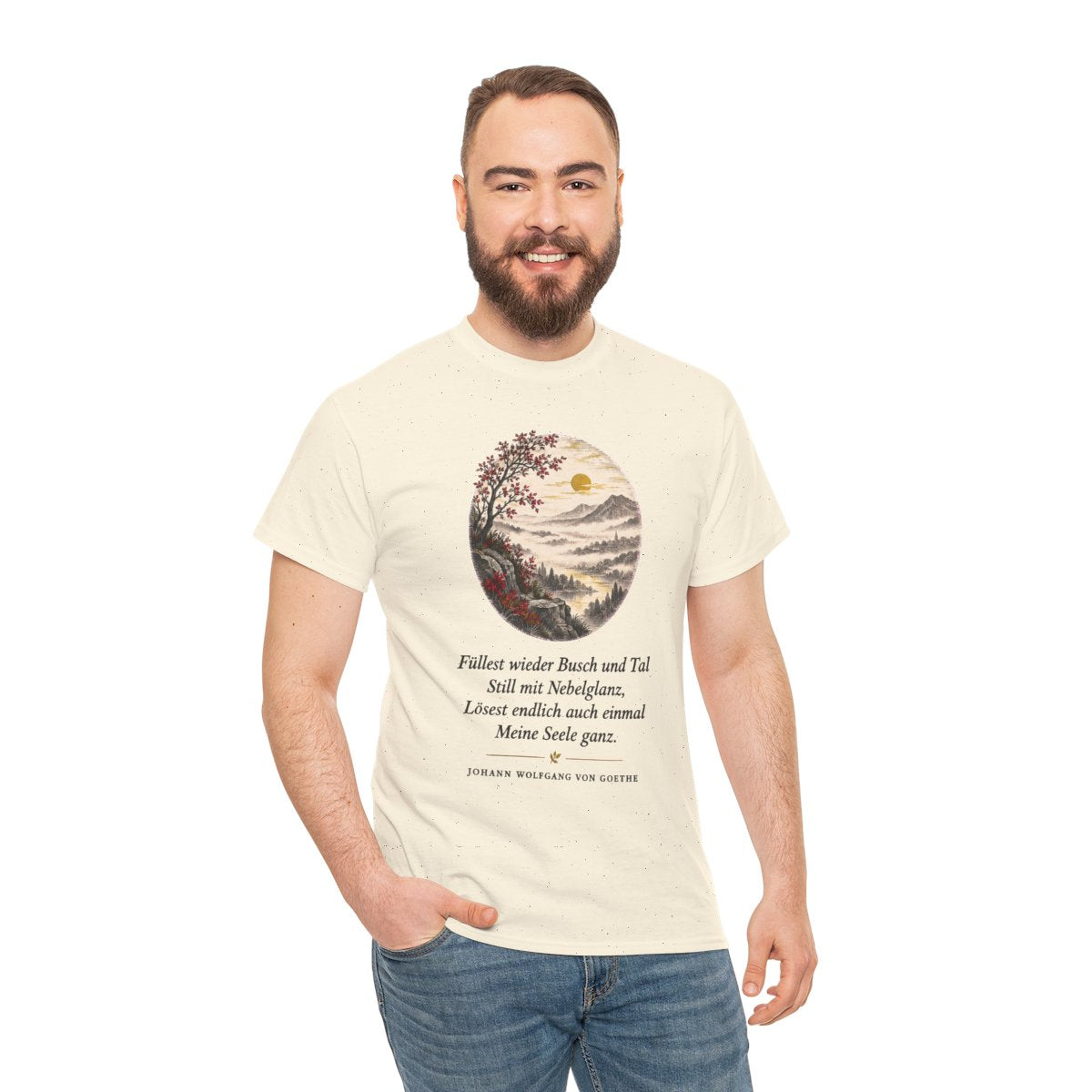 Unisex T-Shirt mit Zitat - Goethe - Füllest wieder Busch und Tal – person-3