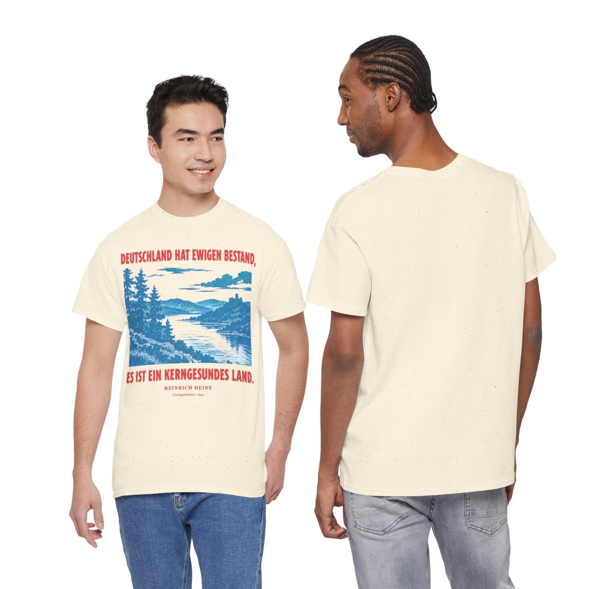 Unisex T-Shirt mit Zitat - Heine - Deutschland hat ewigen Bestand – duo