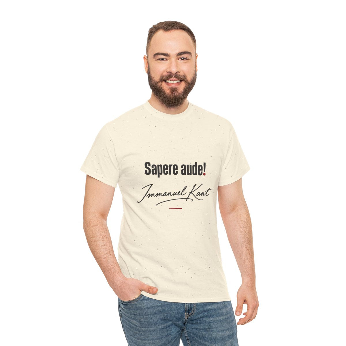 Unisex T-Shirt mit Zitat - Kant - Sapere aude Signatur – person-3