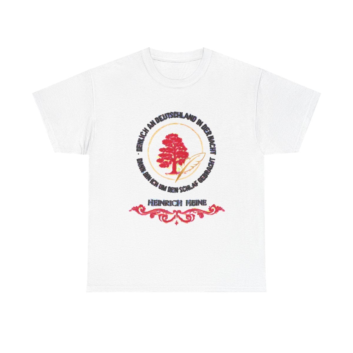 Unisex T-Shirt mit Zitat - Heine - Nachtgedanken Kreis – front