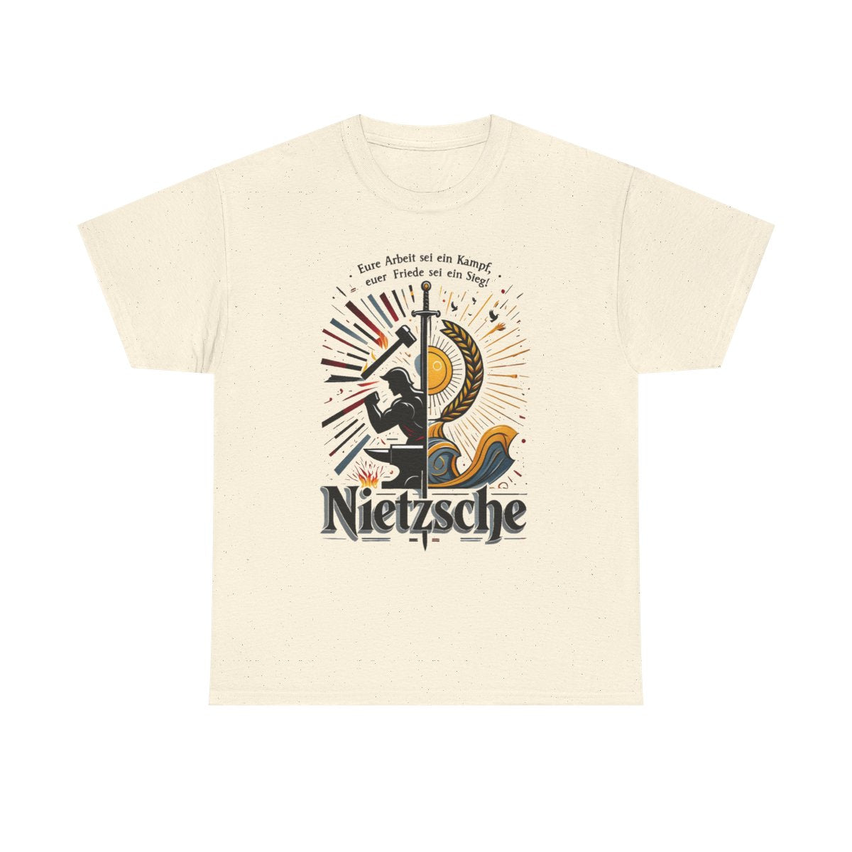 Unisex T-Shirt mit Zitat - Nietzsche - Arbeit sei ein Kampf – front
