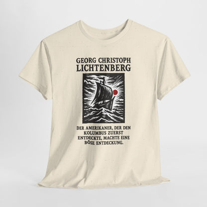 Unisex T-Shirt mit Zitat - Lichtenberg - Der Amerikaner – hanging-1