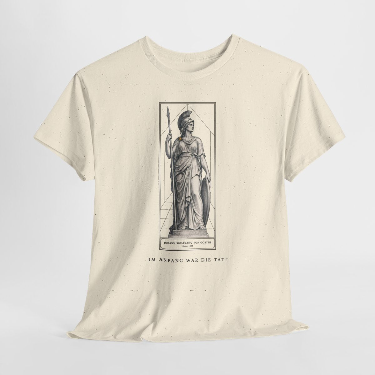 Unisex T-Shirt mit Zitat - Goethe - Im Anfang war die Tat – hanging-1