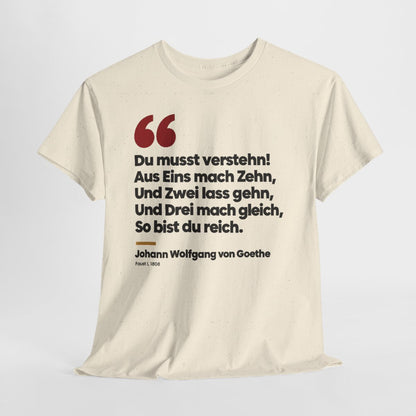 Unisex T-Shirt mit Zitat - Goethe - Du musst verstehn – hanging-1