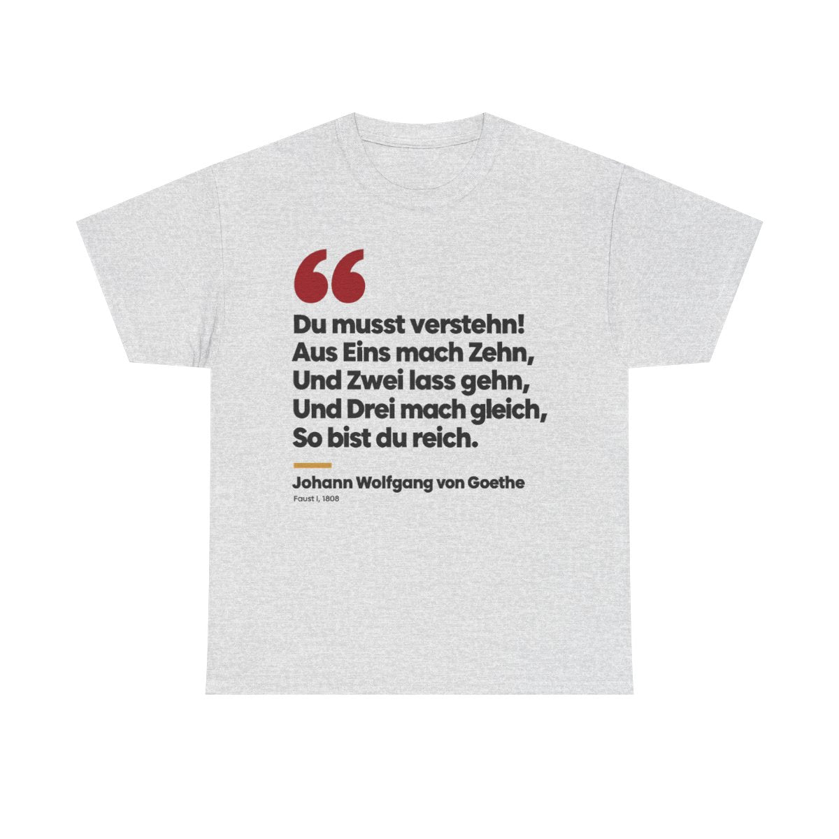 Unisex T-Shirt mit Zitat - Goethe - Du musst verstehn – front