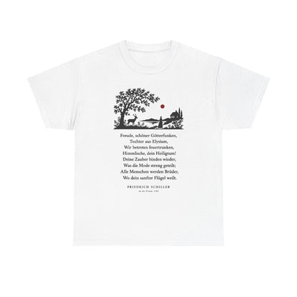 Unisex T-Shirt mit Zitat - Schiller - Freude, schöner Götterfunken Scherenschnitt – front