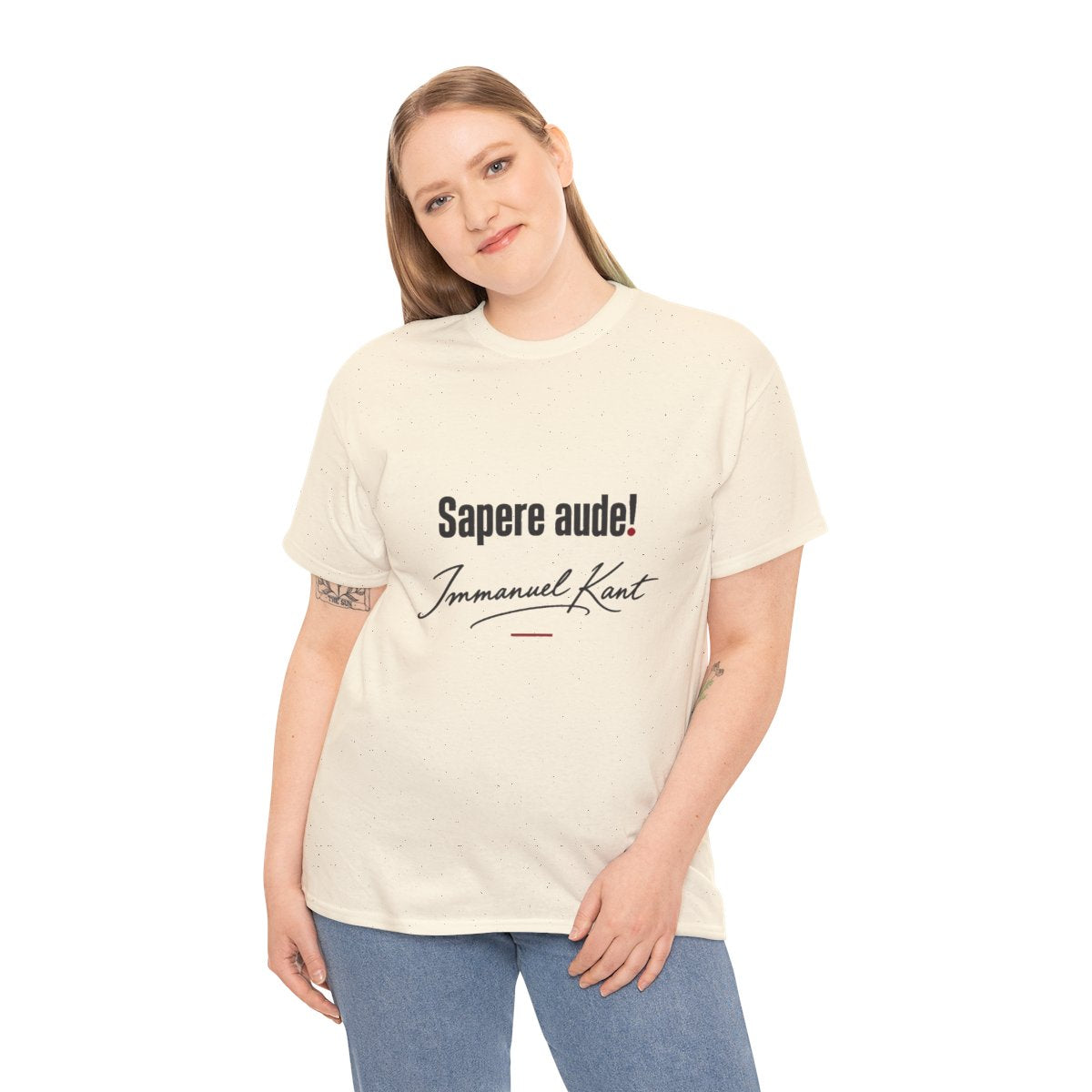 Unisex T-Shirt mit Zitat - Kant - Sapere aude Signatur – person-2