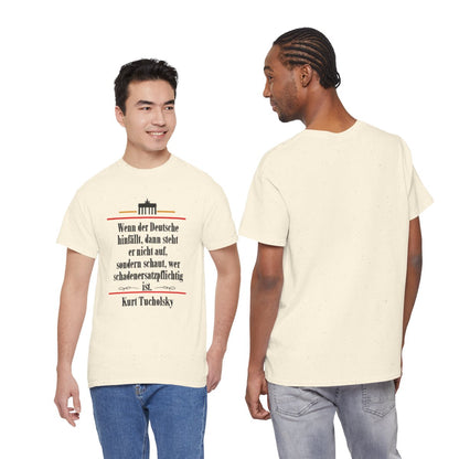 Unisex T-Shirt mit Zitat - Tucholsky - Schadenersatzpflichtig – duo