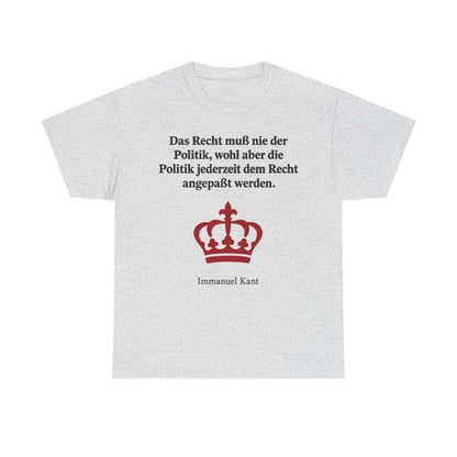 Unisex T-Shirt mit Zitat - Kant - Das Recht muß nie Symbol – front