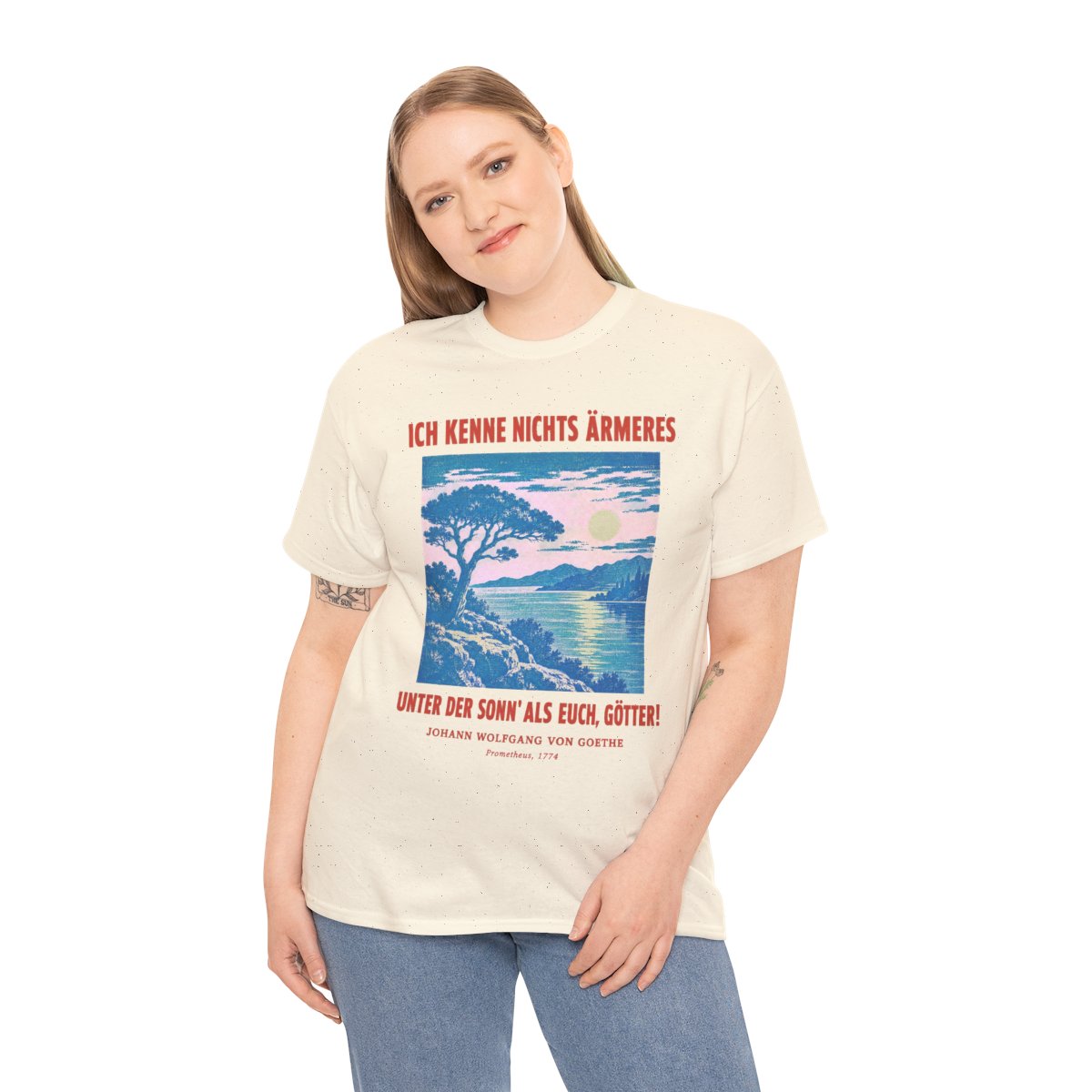 Unisex T-Shirt mit Zitat - Goethe - Ich kenne nichts Ärmeres – person-2