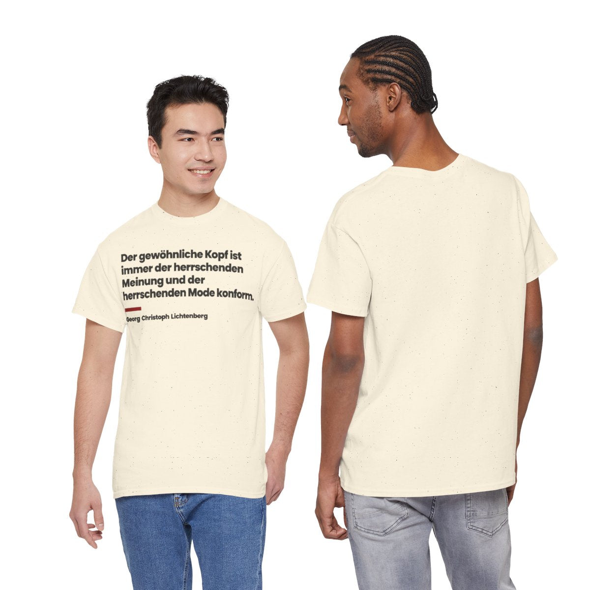 Unisex T-Shirt mit Zitat - Lichtenberg - Der gewöhnliche Kopf ist immer – duo