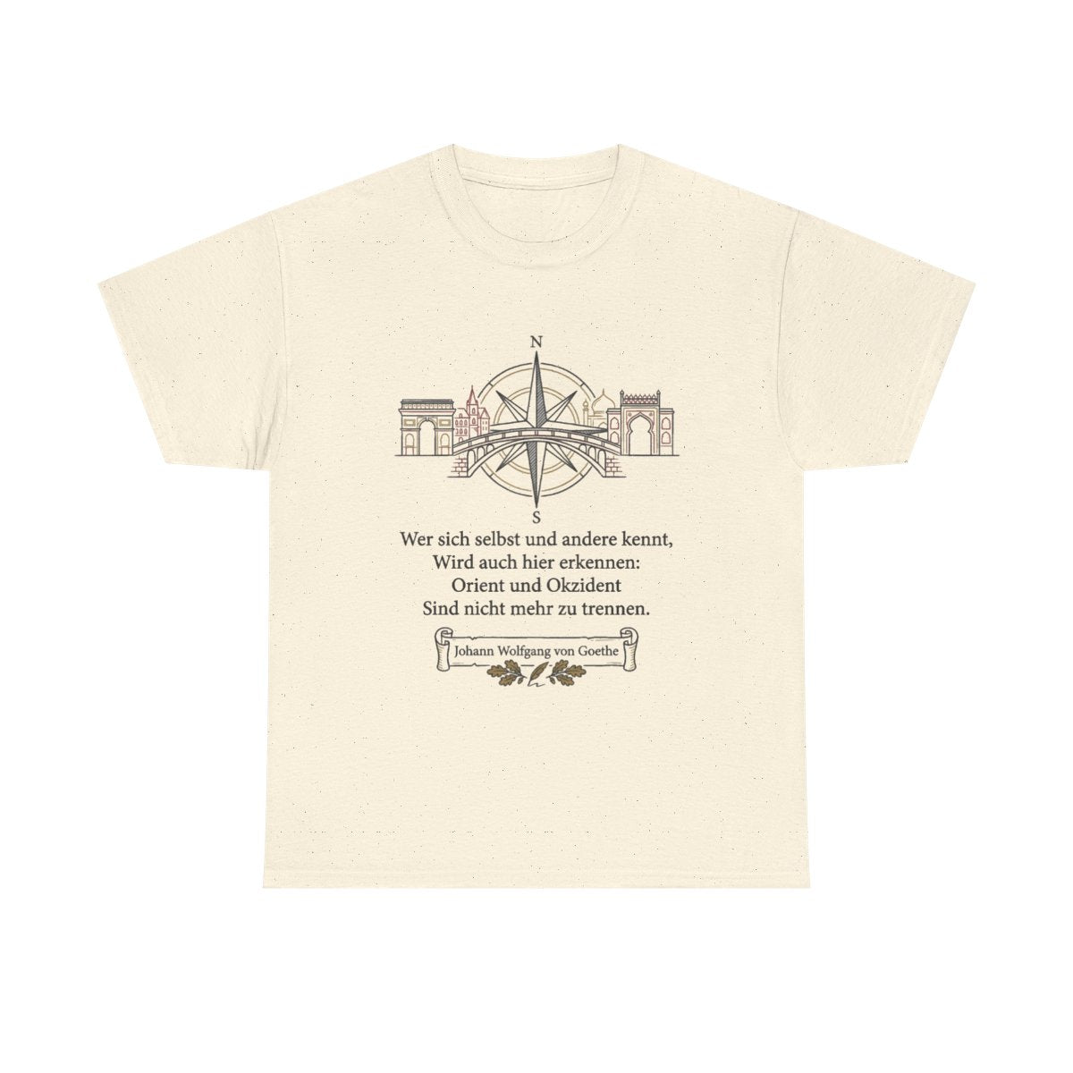 Unisex T-Shirt mit Zitat - Goethe - Orient und Okzident – front