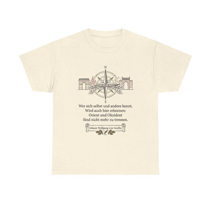 Unisex T-Shirt mit Zitat - Goethe - Orient und Okzident – front