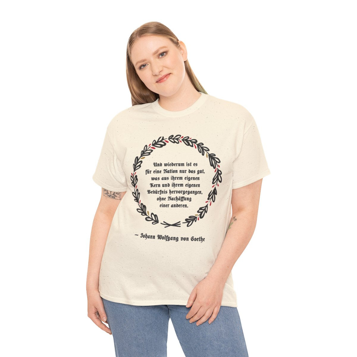 Unisex T-Shirt mit Zitat - Goethe - Ohne Nachäffung – person-2