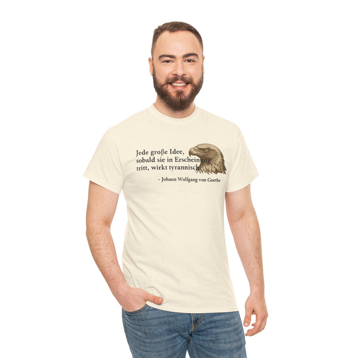 Unisex T-Shirt mit Zitat - Goethe - Große Idee – person-3