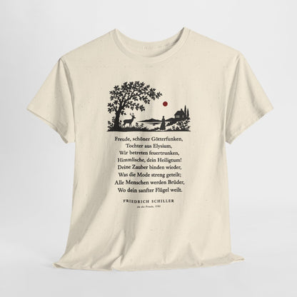 Unisex T-Shirt mit Zitat - Schiller - Freude, schöner Götterfunken Scherenschnitt – hanging-1