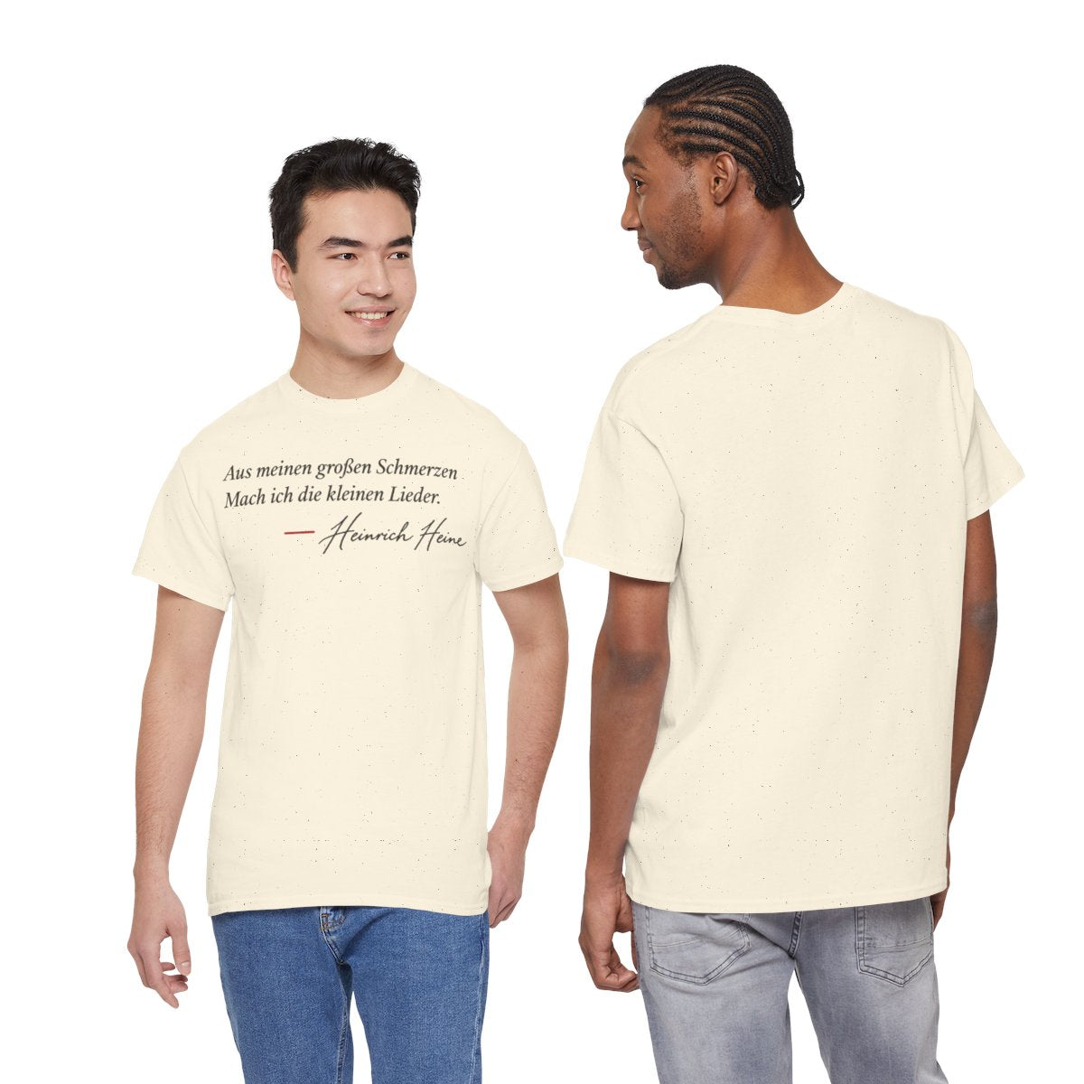 Unisex T-Shirt mit Zitat - Heine - Aus meinen großen Schmerzen – duo