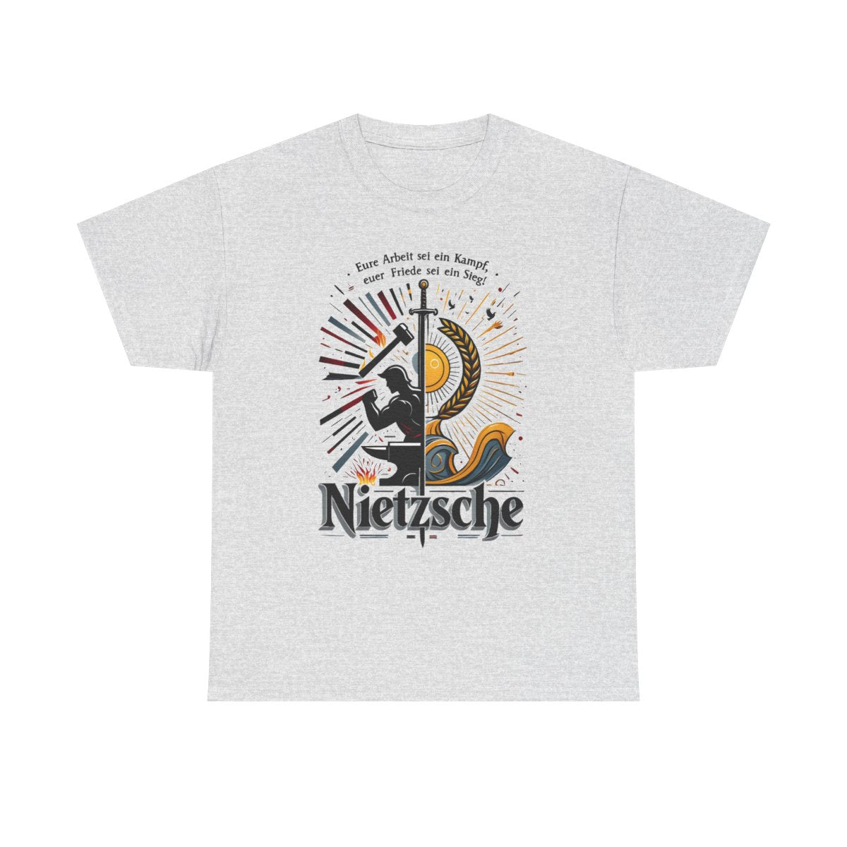 Unisex T-Shirt mit Zitat - Nietzsche - Arbeit sei ein Kampf – front