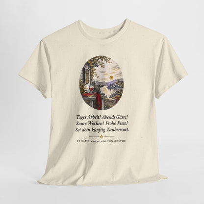 Unisex T-Shirt mit Zitat - Goethe - Tages Arbeit – hanging-1