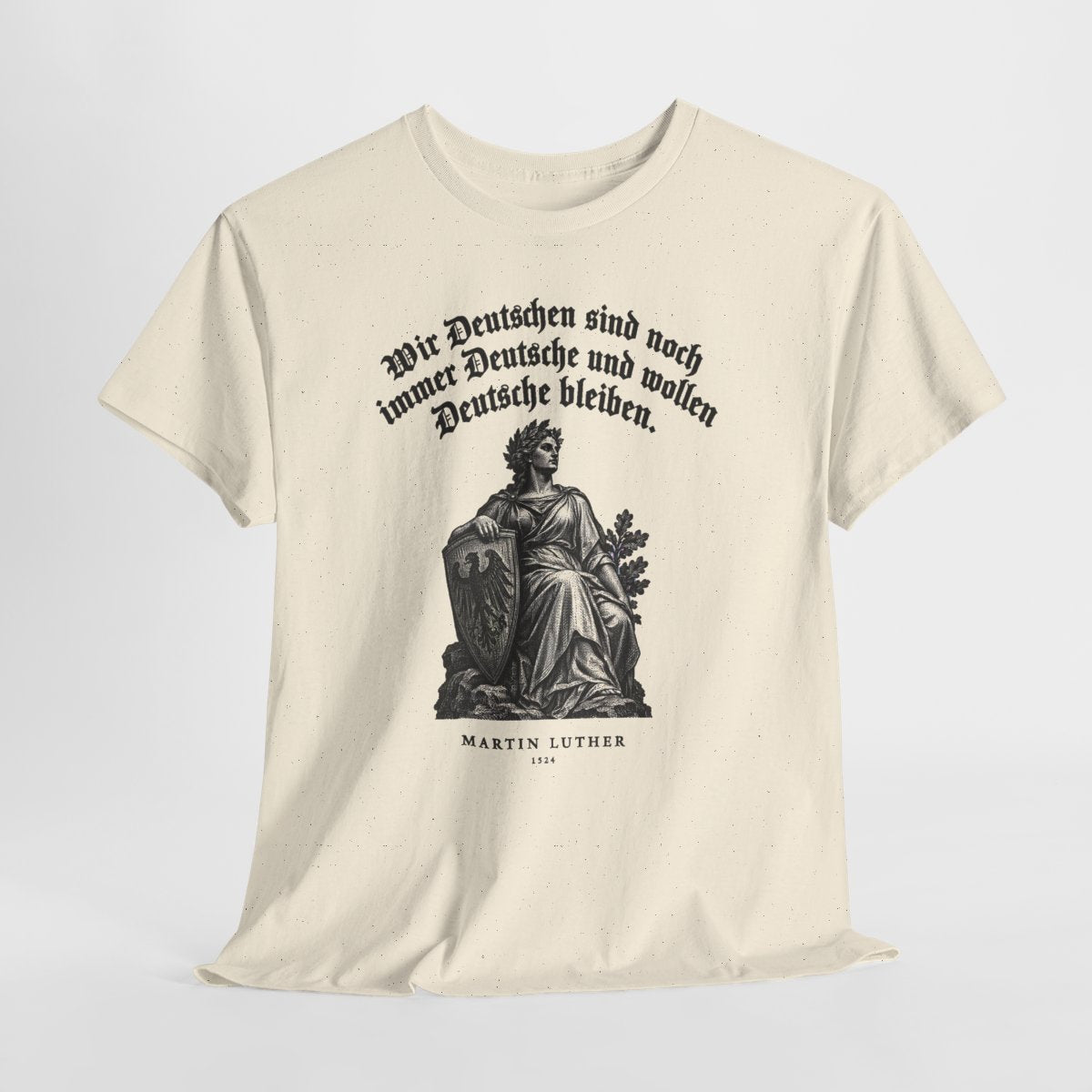 Unisex T-Shirt mit Zitat - Luther - Wir Deutschen sind noch immer Gravur – hanging-1