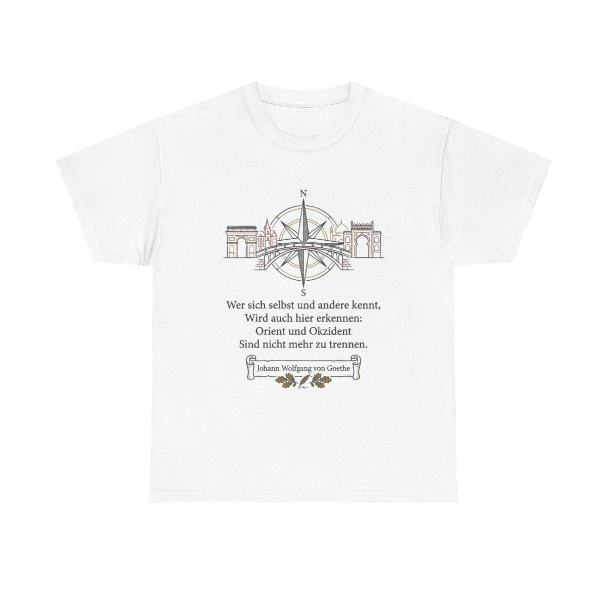 Unisex T-Shirt mit Zitat - Goethe - Orient und Okzident – front