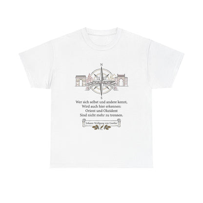 Unisex T-Shirt mit Zitat - Goethe - Orient und Okzident – front