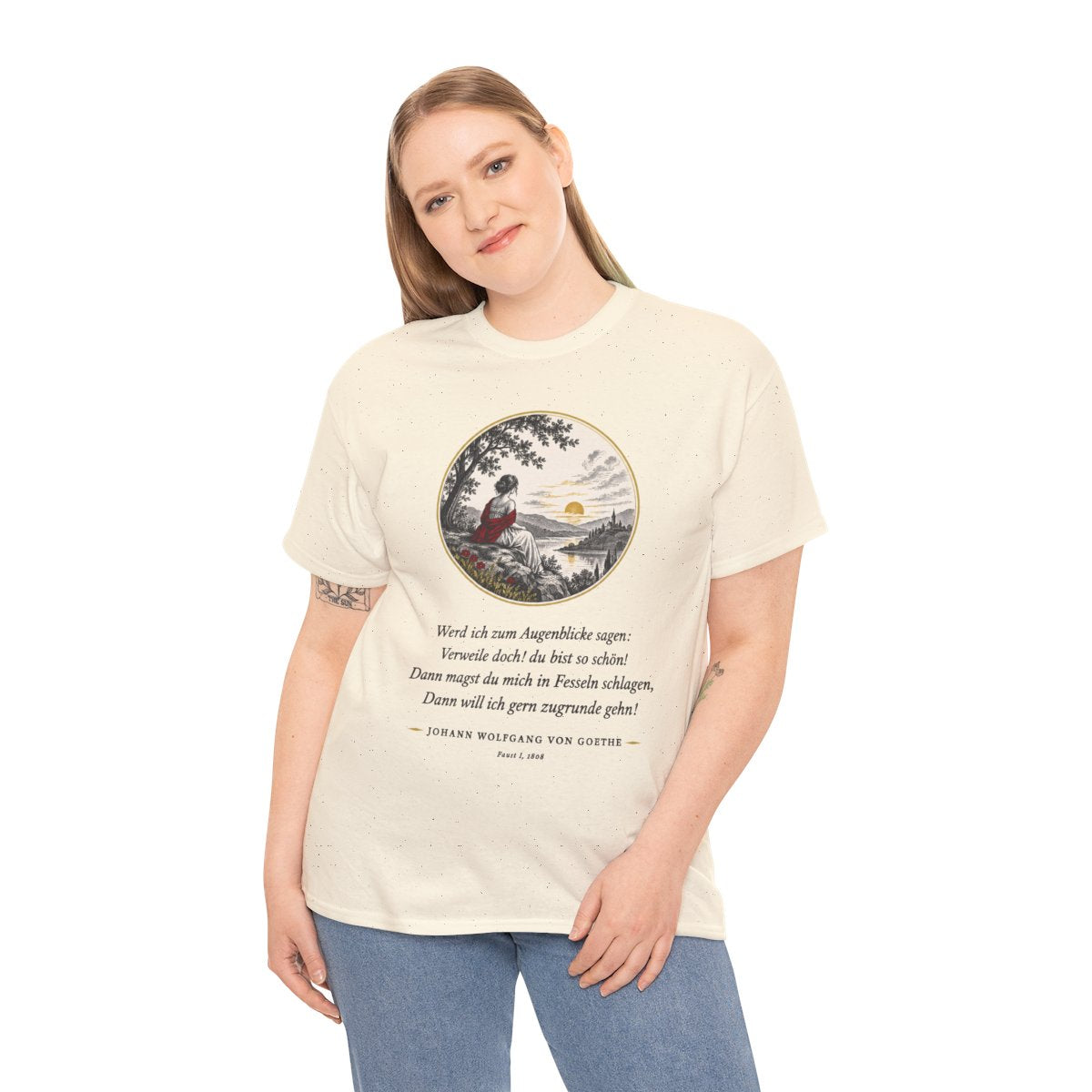 Unisex T-Shirt mit Zitat - Goethe - Werd ich zum Augenblicke sagen – person-2