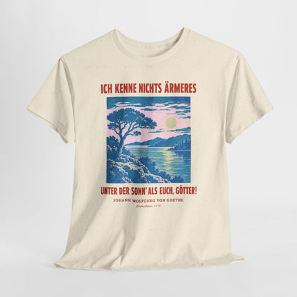 Unisex T-Shirt mit Zitat - Goethe - Ich kenne nichts Ärmeres – hanging-1