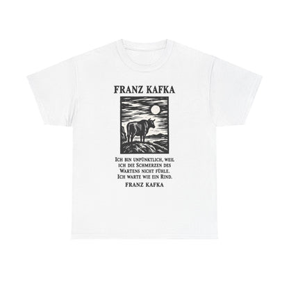 Unisex T-Shirt mit Zitat - Kafka - Ich bin unpünktlich – front