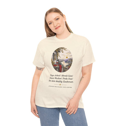 Unisex T-Shirt mit Zitat - Goethe - Tages Arbeit – person-2
