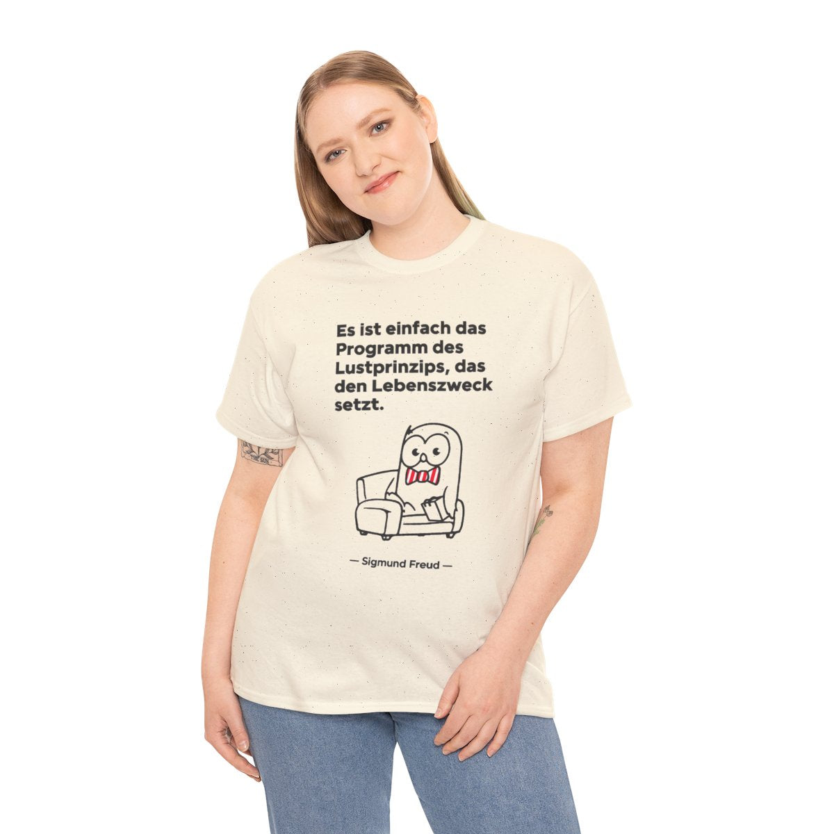 Unisex T-Shirt mit Zitat - Freud - Lustprinzip – person-2