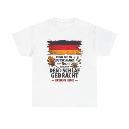 Unisex T-Shirt mit Zitat - Heine - Nachtgedanken Flagge – front