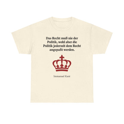 Unisex T-Shirt mit Zitat - Kant - Das Recht muß nie Symbol – front