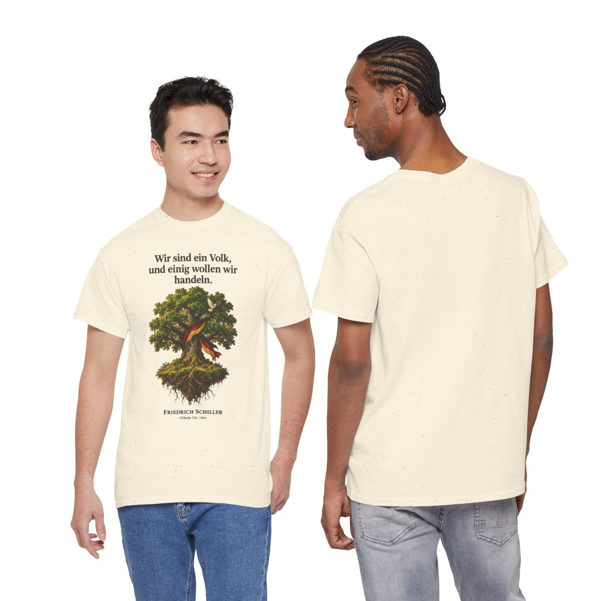 Unisex T-Shirt mit Zitat - Schiller - Wir sind ein Volk – duo