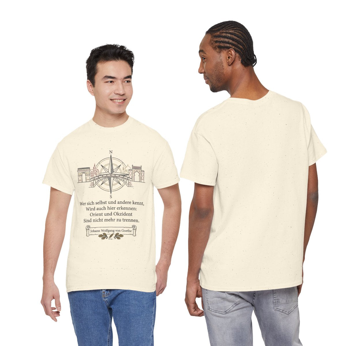 Unisex T-Shirt mit Zitat - Goethe - Orient und Okzident – duo