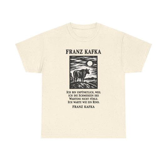 Unisex T-Shirt mit Zitat - Kafka - Ich bin unpünktlich – front