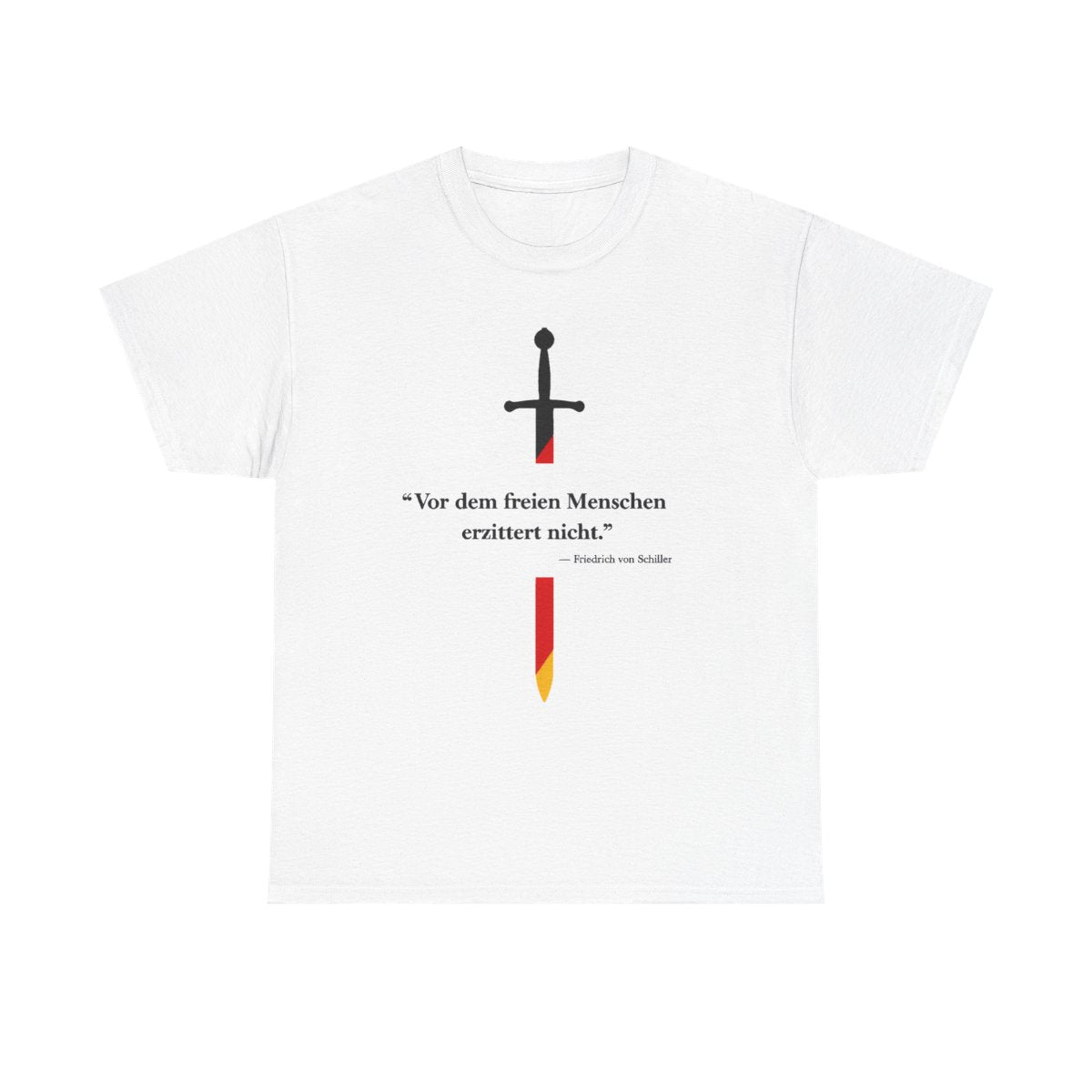 Unisex T-Shirt mit Zitat - Schiller - Vor dem freien Menschen – front