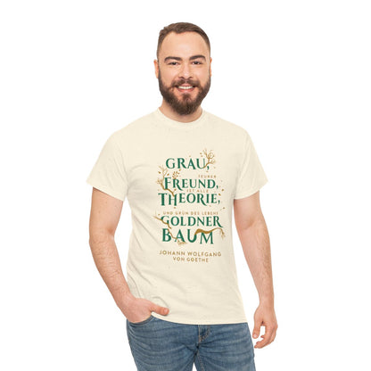 Unisex T-Shirt mit Zitat - Goethe - Goldner Baum – person-3